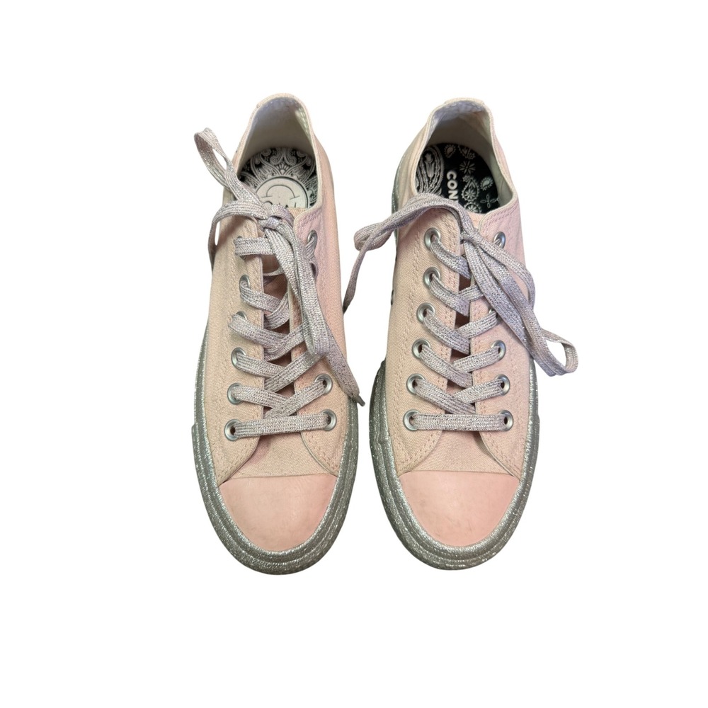 Miley Cyrus Converse Chuck Taylor All Star Lift Ox Pink Silver Glitter 6.5